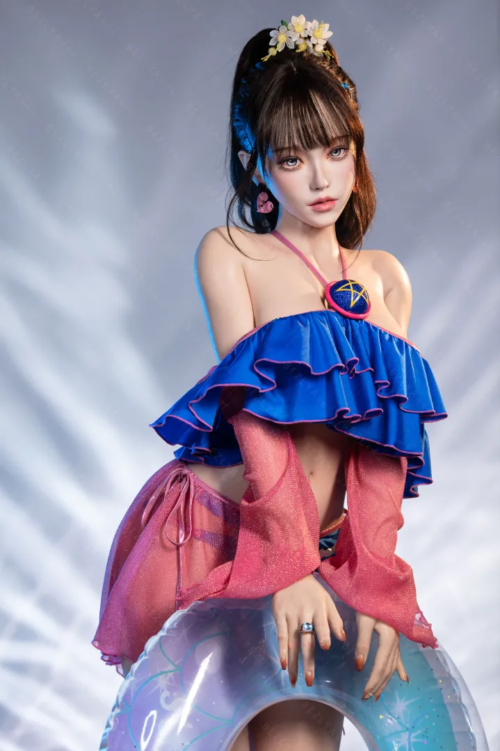 155cm (5ft1) Eカップ 軽量 シリコン ラブドール 可動式顎 ヘッド Nymphaea